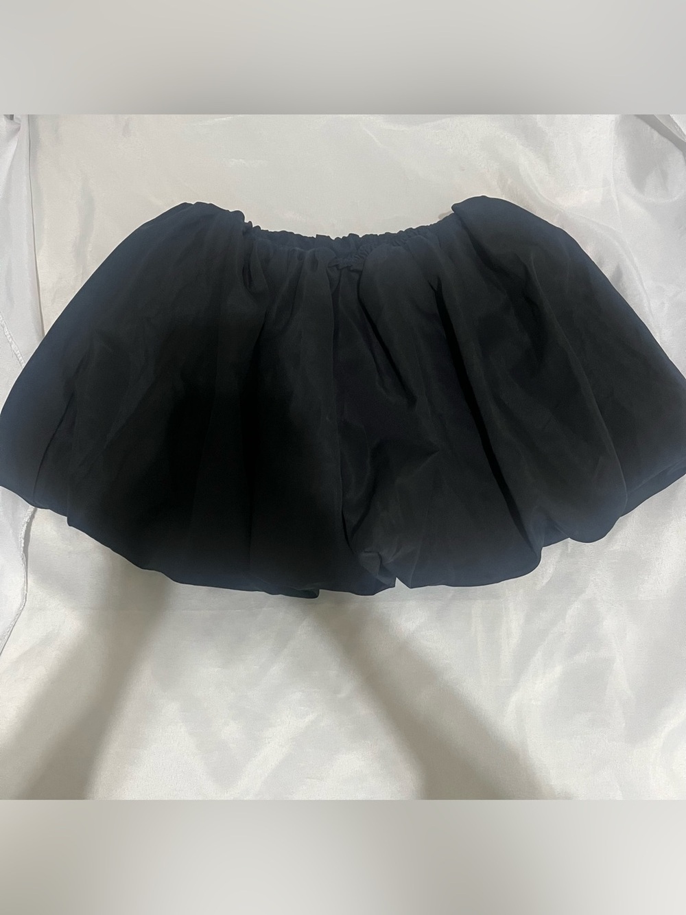 Black Puffy Tulle Mini Skirt